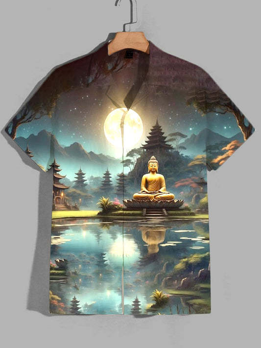 Rebuild Fashion- Buddha Printed Shirt For Men #2